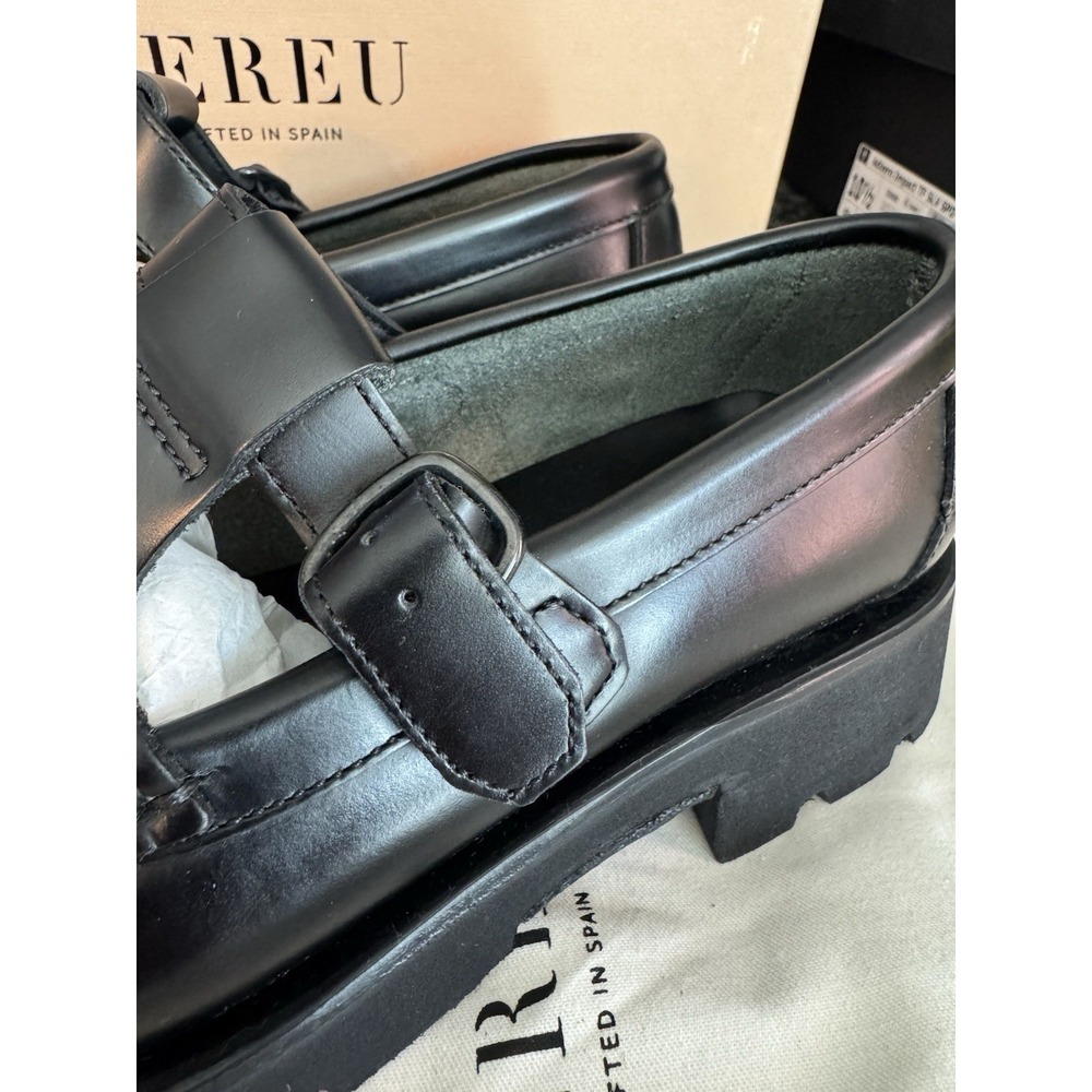 HEREU Herrieu Shoes Black Alber Sport T-Bar Loafers Size 36. US 5.5 NWB - Picture 3 of 11